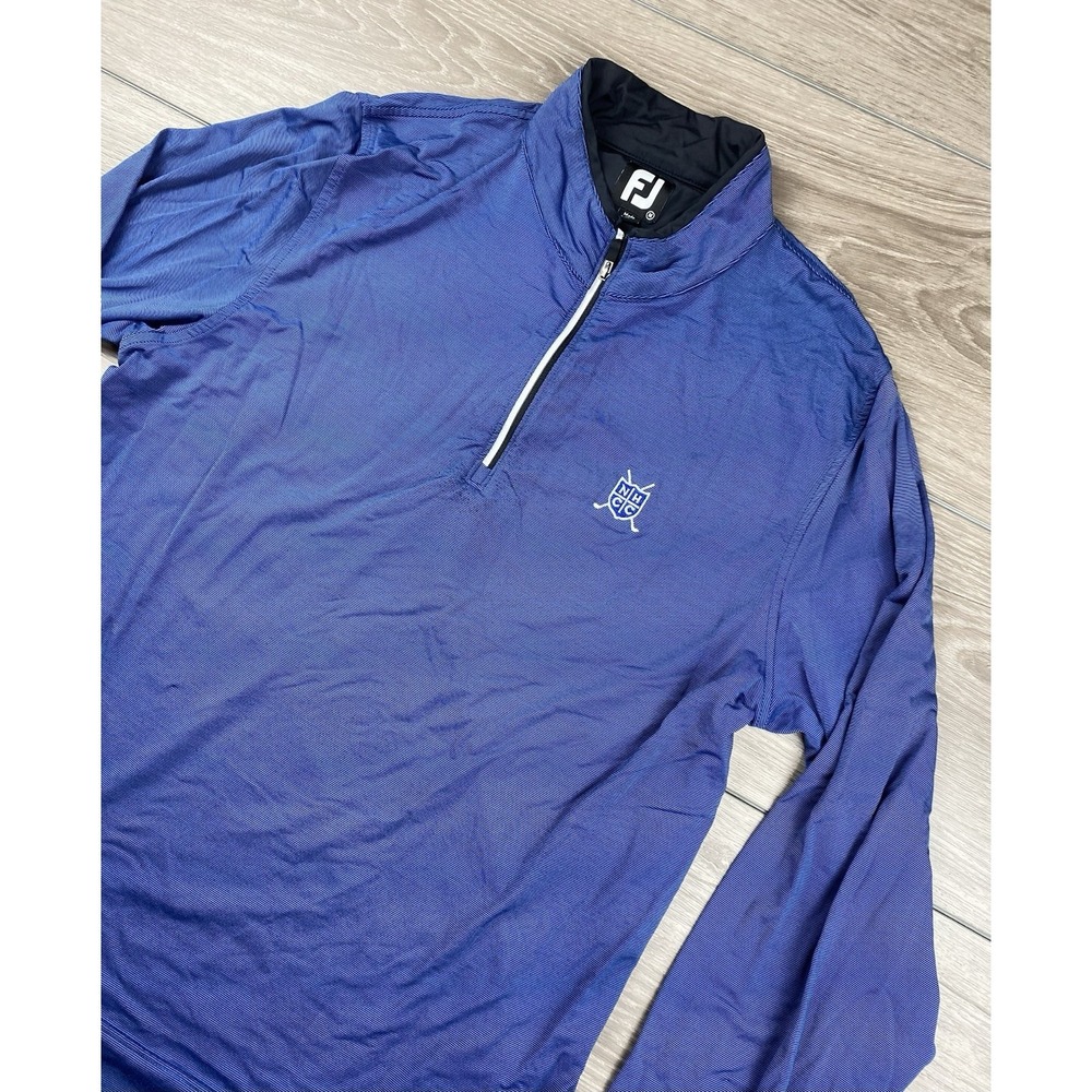 Footjoy Men's Athletic Long Sleeve 1/4 Zip Pullover‎ Blue Size Medium